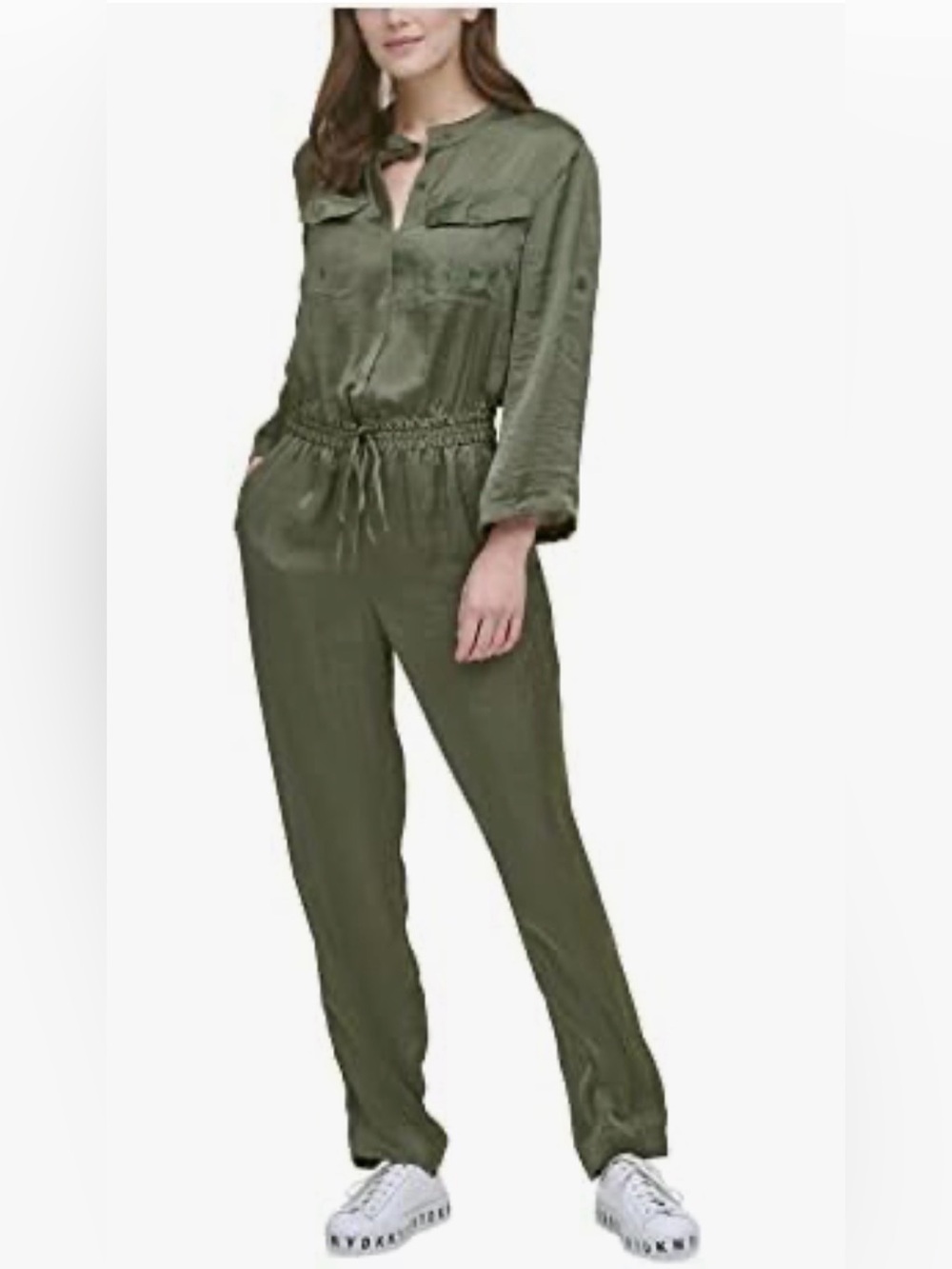DKNY Utility Drawstring Jumpsuit
